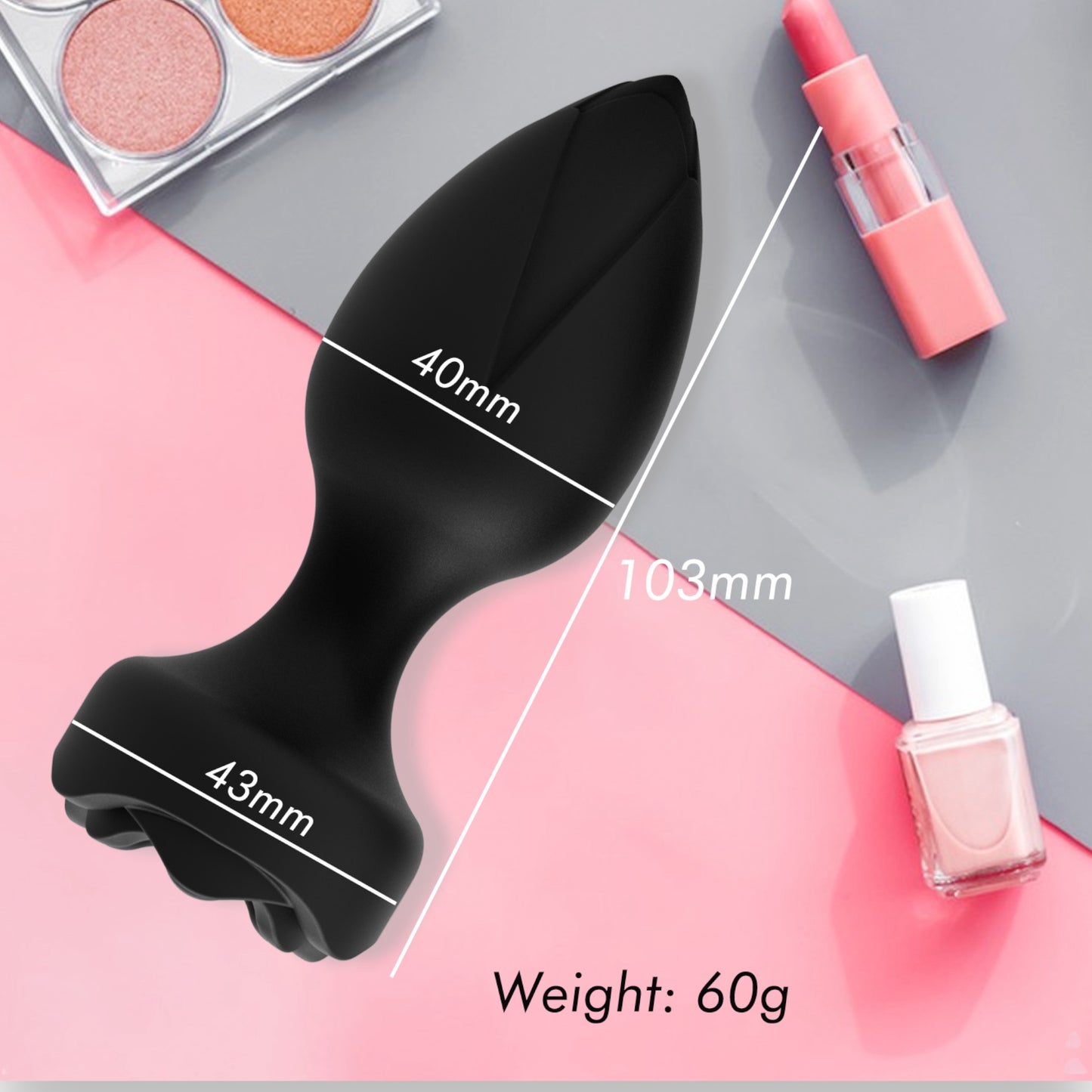 Power Escorts - BR313 - Princess Plug - Remote Rose Design Plug - USB Rechargeable - 10 Functions - Two Colors