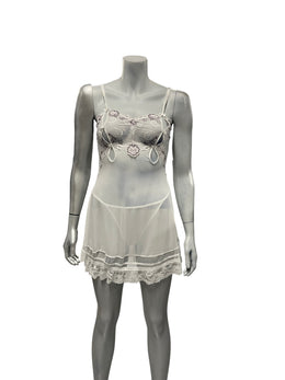 H.Nathalie - LL169 - Erotic White Sleep Set With Thong Size M