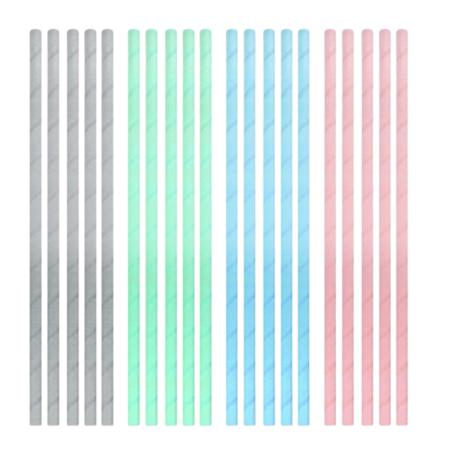 Kinky Pleasure - PK005 - Straws Paper Pastel Colours- 220x6mm - 10-Pack