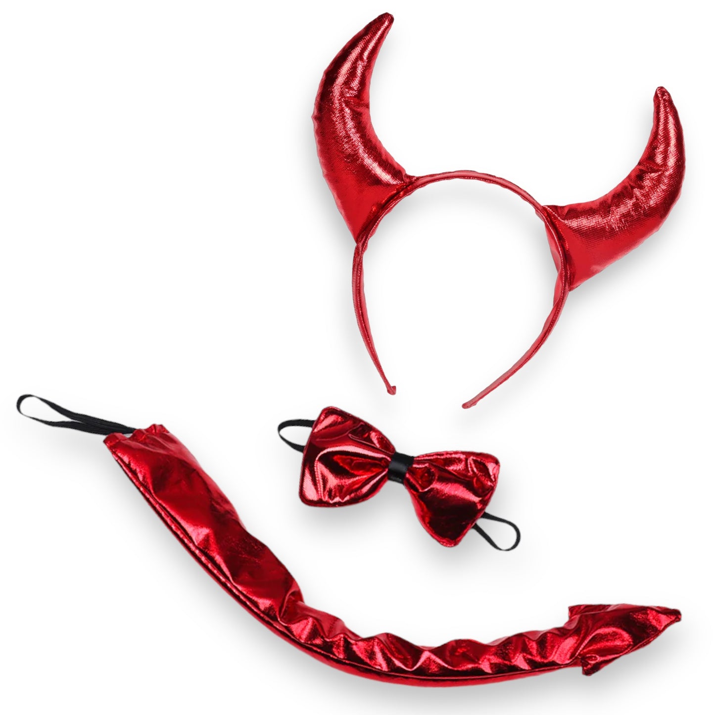 Kinky Pleasure - Z014 - Devil Kit 3 Pieces - Tiara, Bowtie, Tail - Red