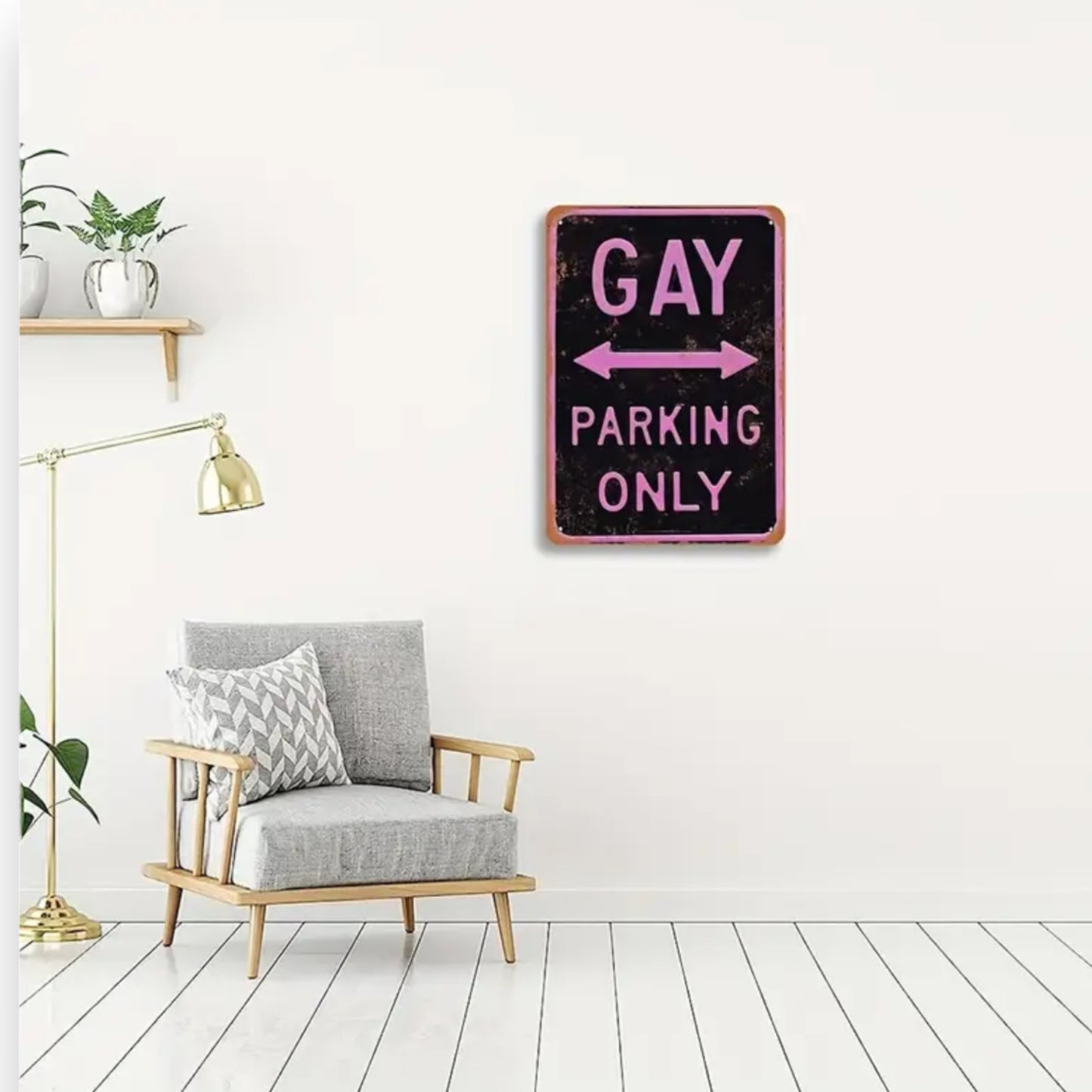 Kinky Pleasure - T017 - Gay Parking Only Metallix Sing - 20x30cm