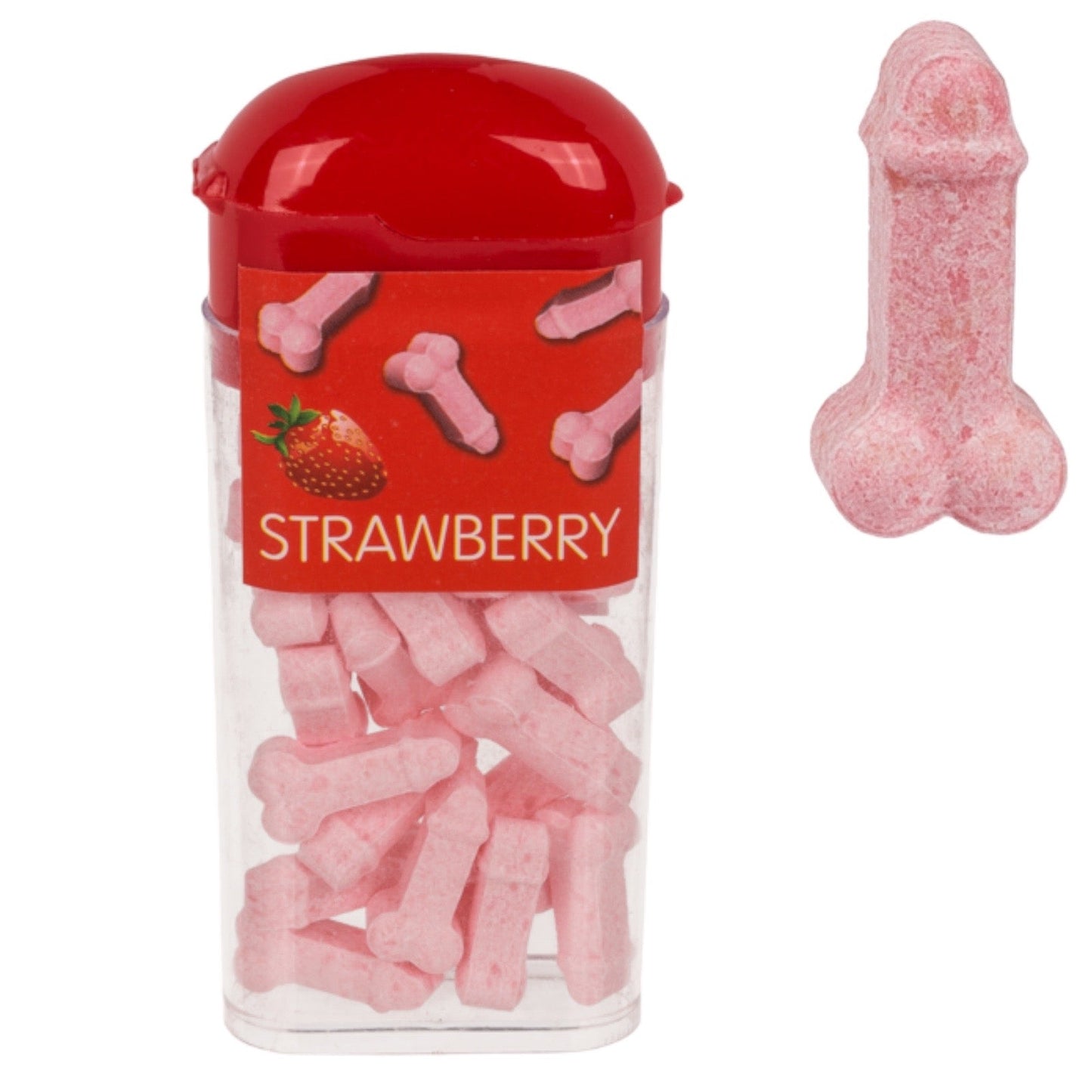Kinky Pleasure - OB053 - Tiktak Penis Willy's - 4 Flavour - Strawberry, Banana, Mint, Cherry - 18 gr