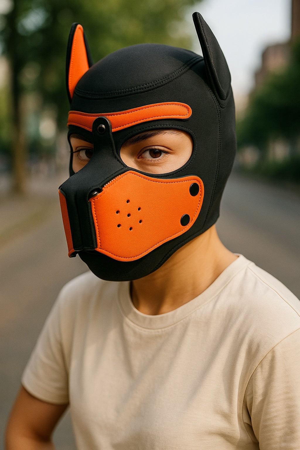 Kinky Pleasure - T232 - Puppy Play - Dog Mask - Orange
