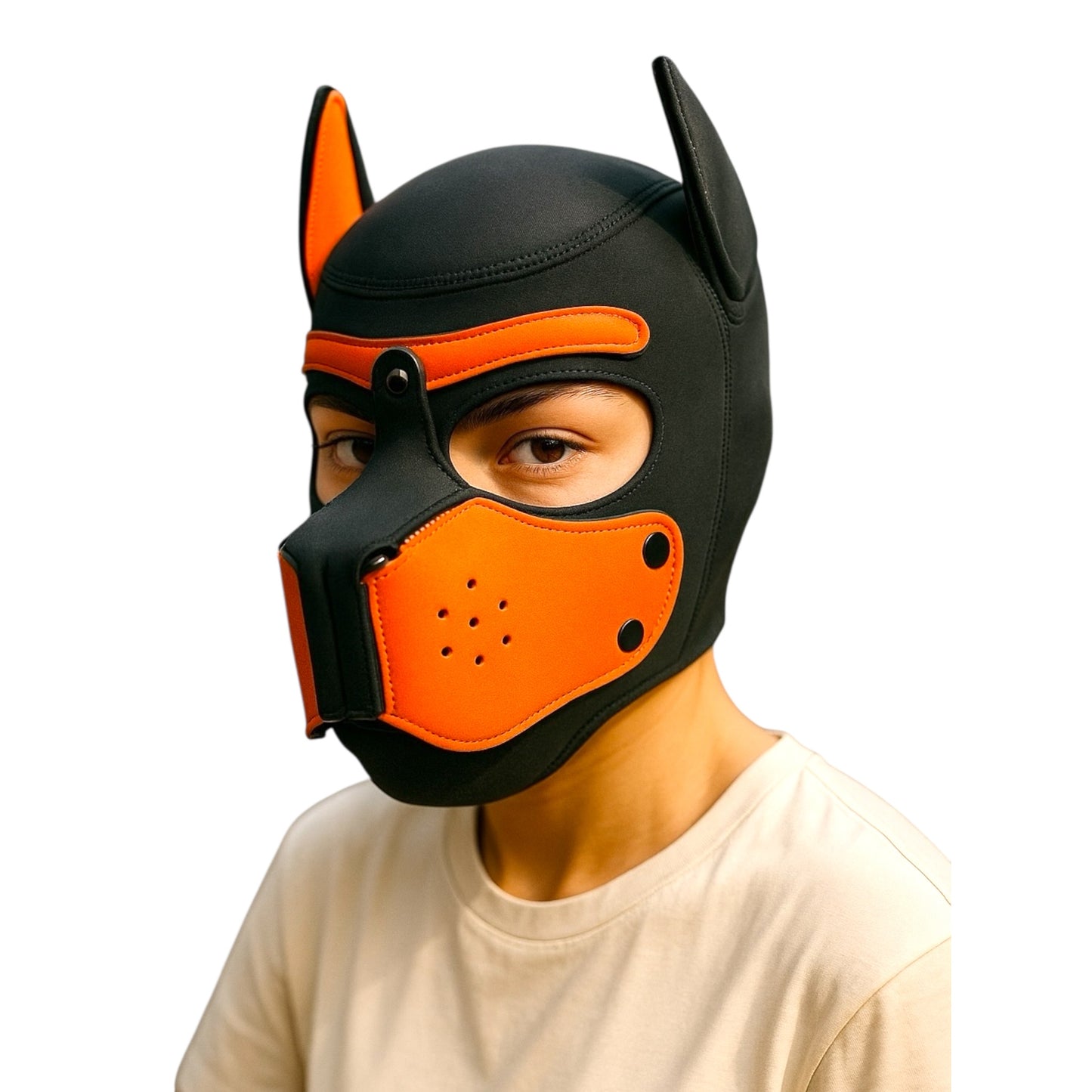 Kinky Pleasure - T232 - Puppy Play - Dog Mask - Orange