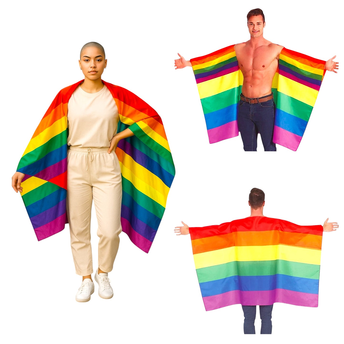 Kinky Pleasure - KPP015 - Pride - Rainbow Pride Flag Cape - 90x150cm