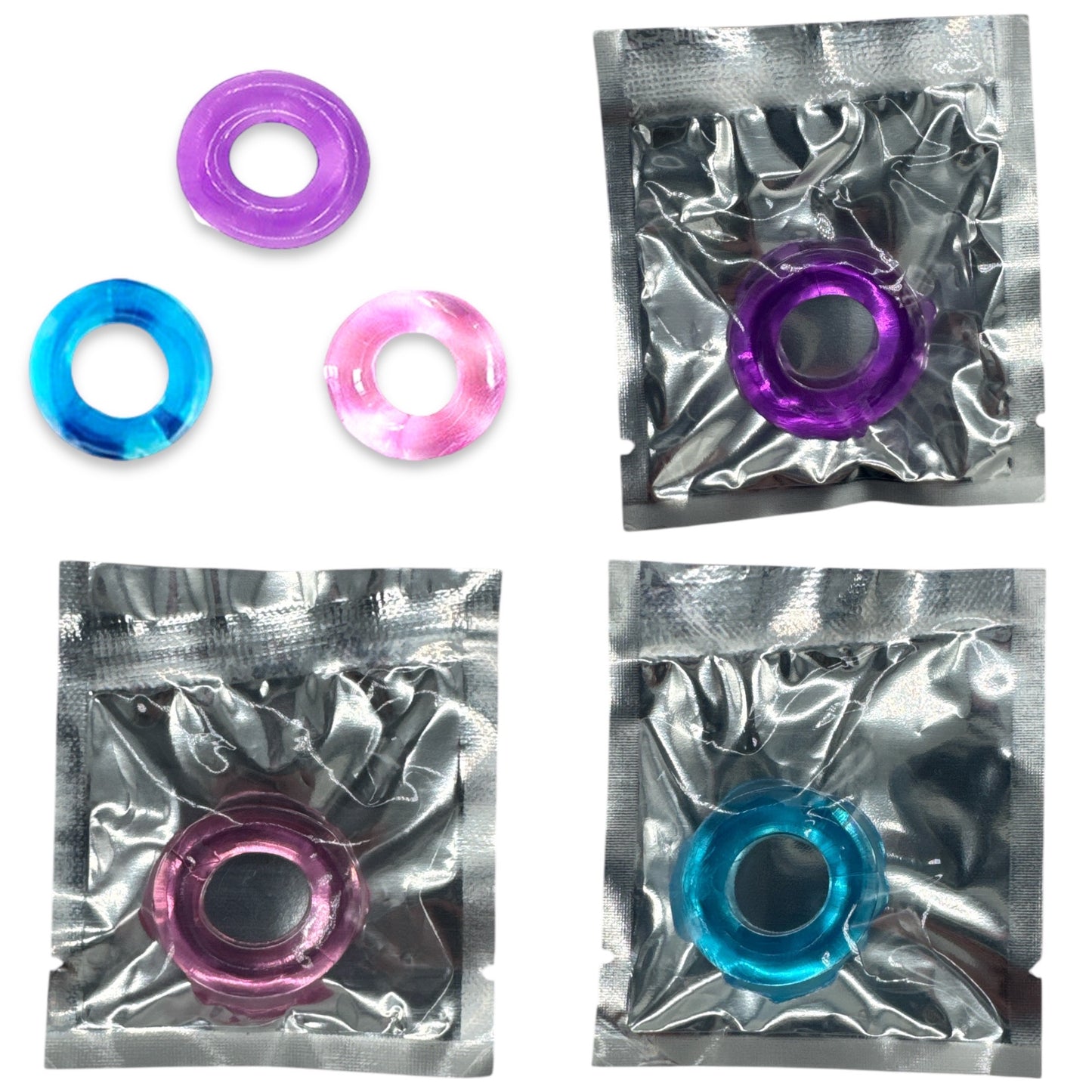 Kinky Pleasure - AX111 - Cockring - 3 Colours - BULK Packaging