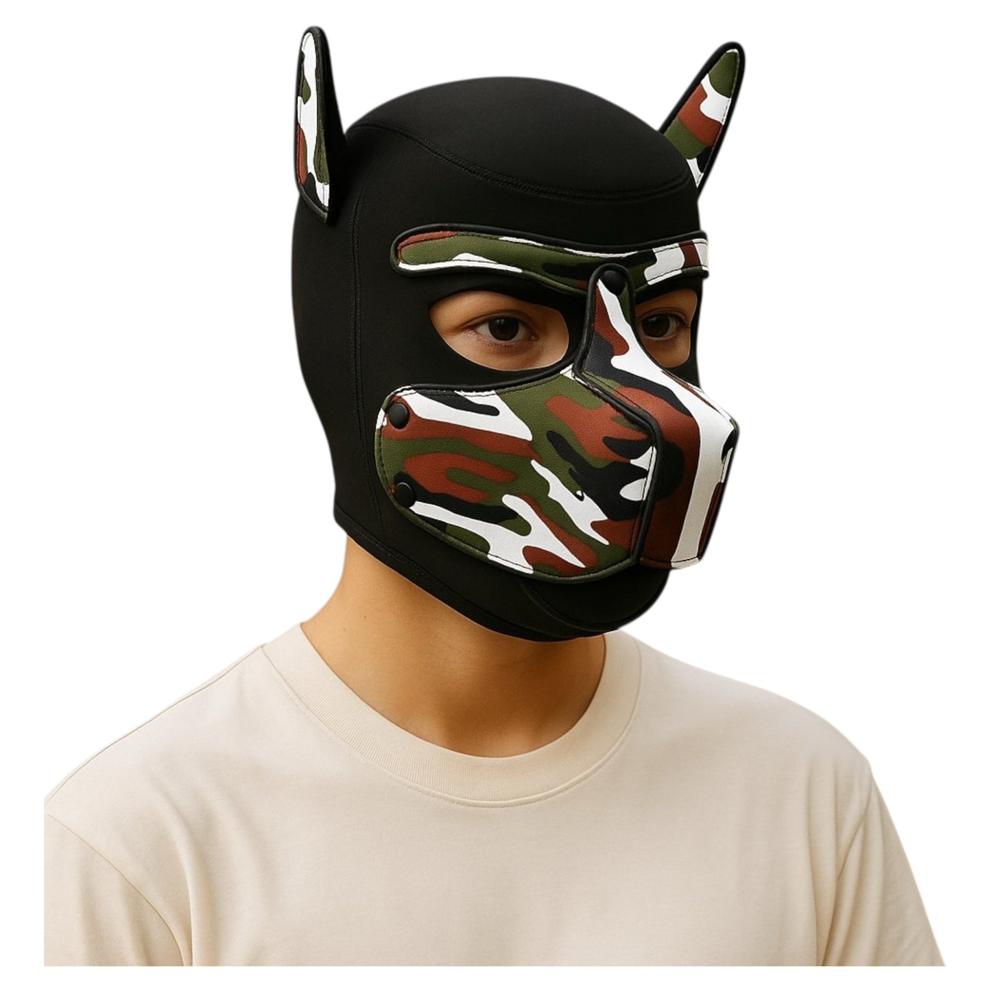 Kinky Pleasure - T215 - BDSM - Dog Mask - Camo Black