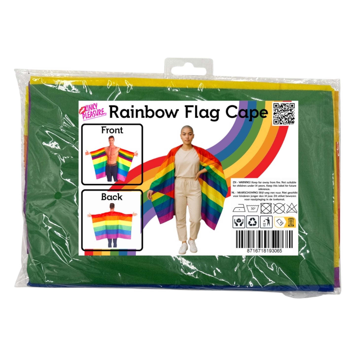 Kinky Pleasure - KPP015 - Pride - Rainbow Pride Flag Cape - 90x150cm