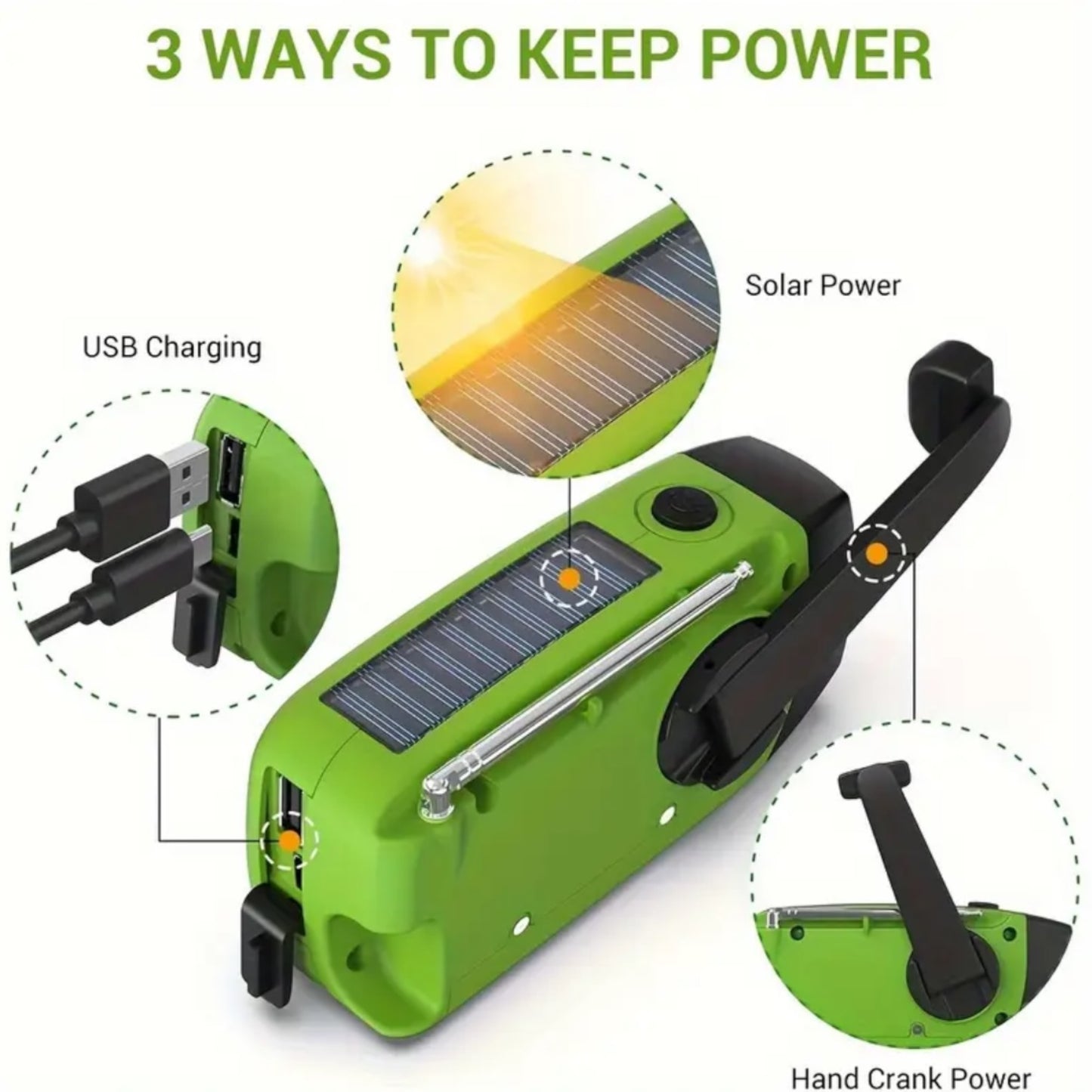 SolarFish - T201 - Emergency Solar Radio with Flashlight & Power Bank