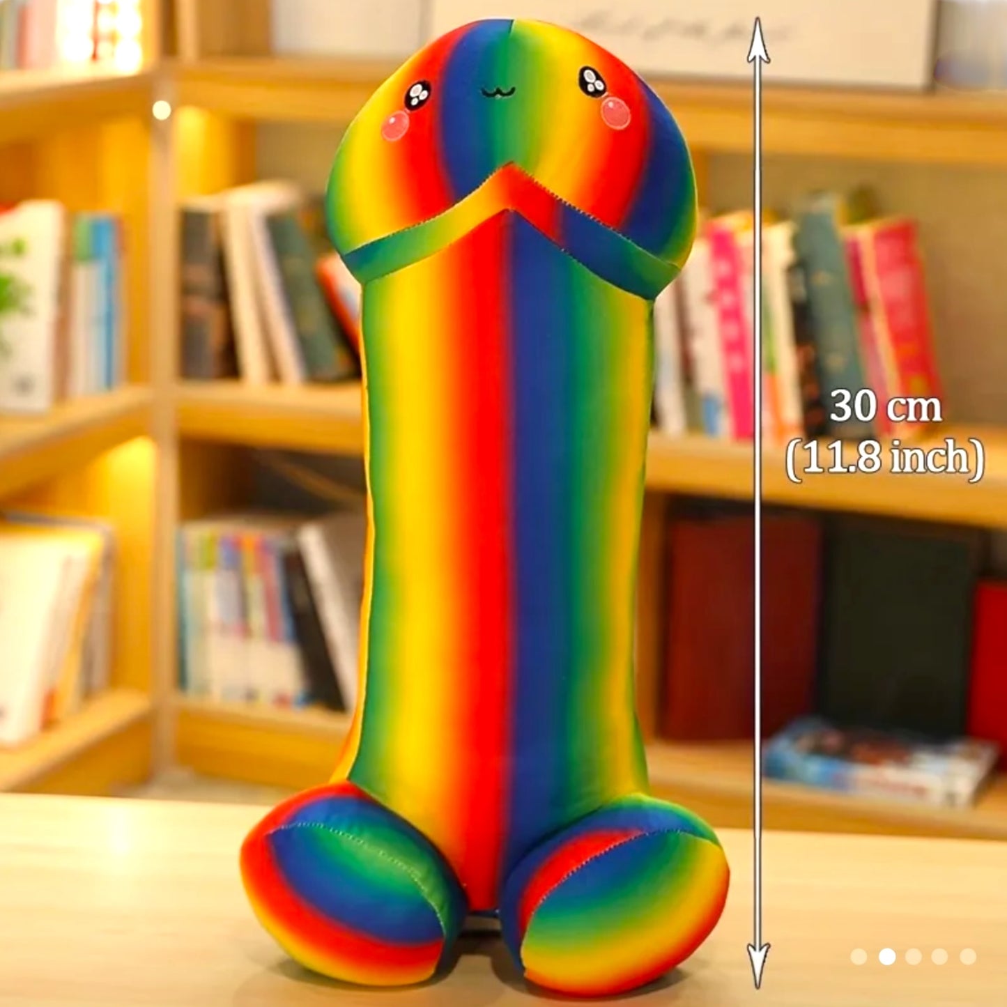 Kinky Pleasure - T224 - Plush Penis Rainbow Pride - 30cm