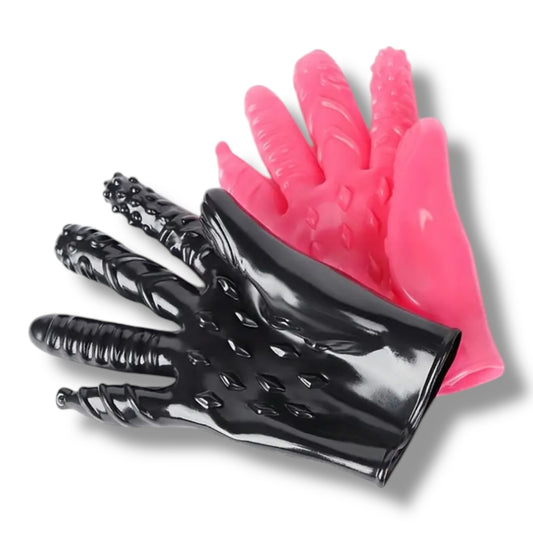Kinky Pleasure - T163 - Finger Glove 2 Colours - 5 Different Styles in 1 Hand