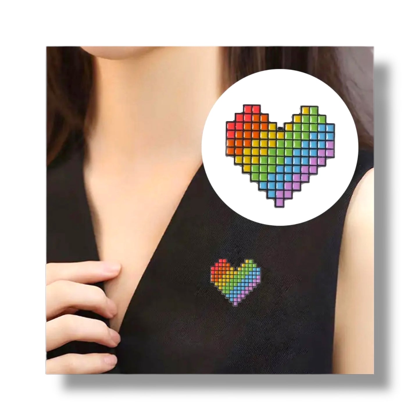 Kinky Pleasure - KPB001 - Badge / Pin - Graphic Heart – 3 x 4 cm