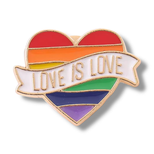 Kinky Pleasure - KPB022 - Badge / Pin - Heart Love Is Love - Gold