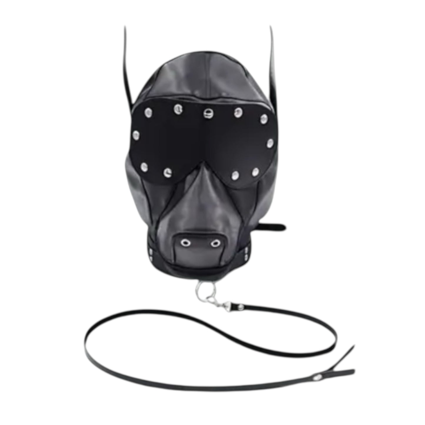 Kinky Pleasure - T227 - Puppy Play - Dog Mask With Leash – Black – Deluxe