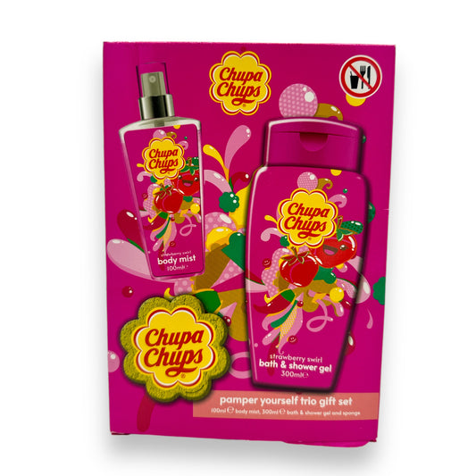 Kinky Pleasure - AC166 - Chupa Chups Bath Shower And Gel And Body Mist + Sponge Strawberry Swirl