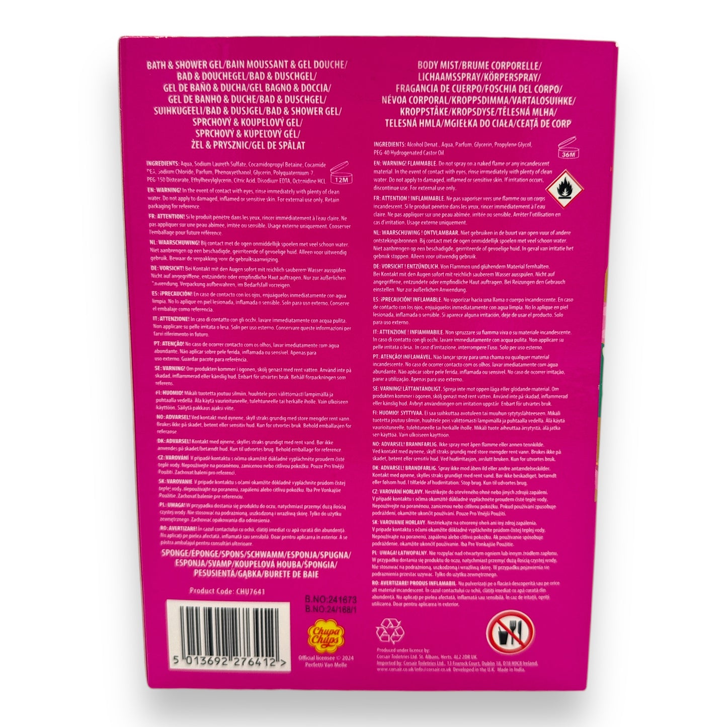 Kinky Pleasure - AC166 - Chupa Chups Bath Shower And Gel And Body Mist + Sponge Strawberry Swirl