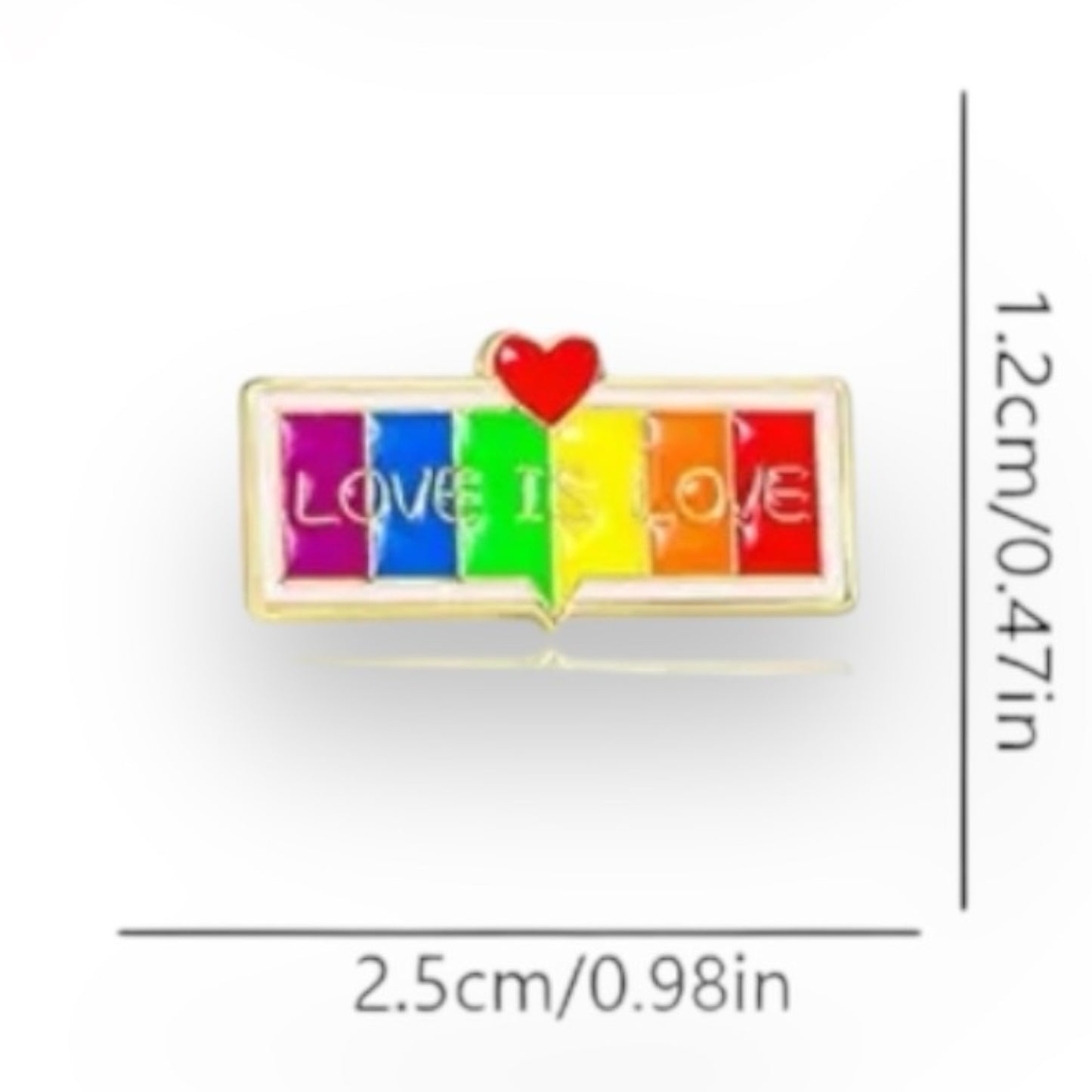 Kinky Pleasure - KPB046 - Badge / Pin - Plate Love Is Love - 2.5x1.2cm - 0.95x0.47 inch