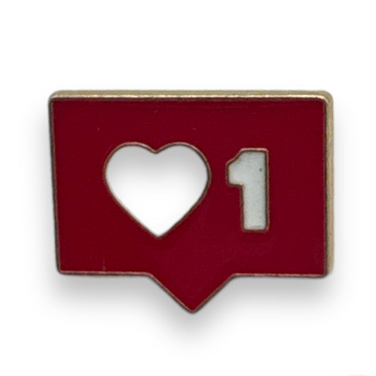 Kinky Pleasure - KPB074 - Badge / Pin - Socials Like Symbol Red