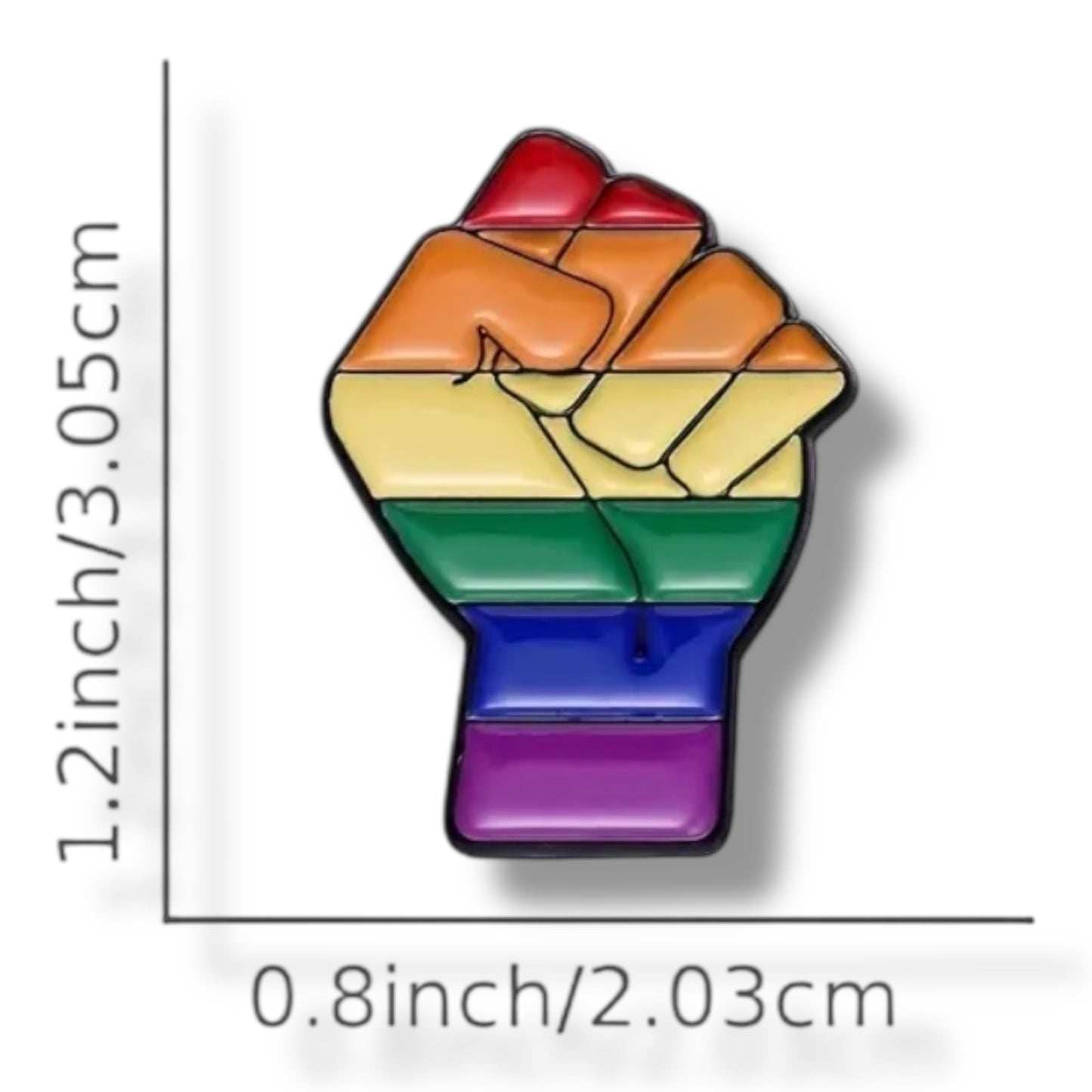 Kinky Pleasure - KPB044 - Badge / Pin - Power Hand - 3,05x2,03cm / 1,2'x0,8 inch