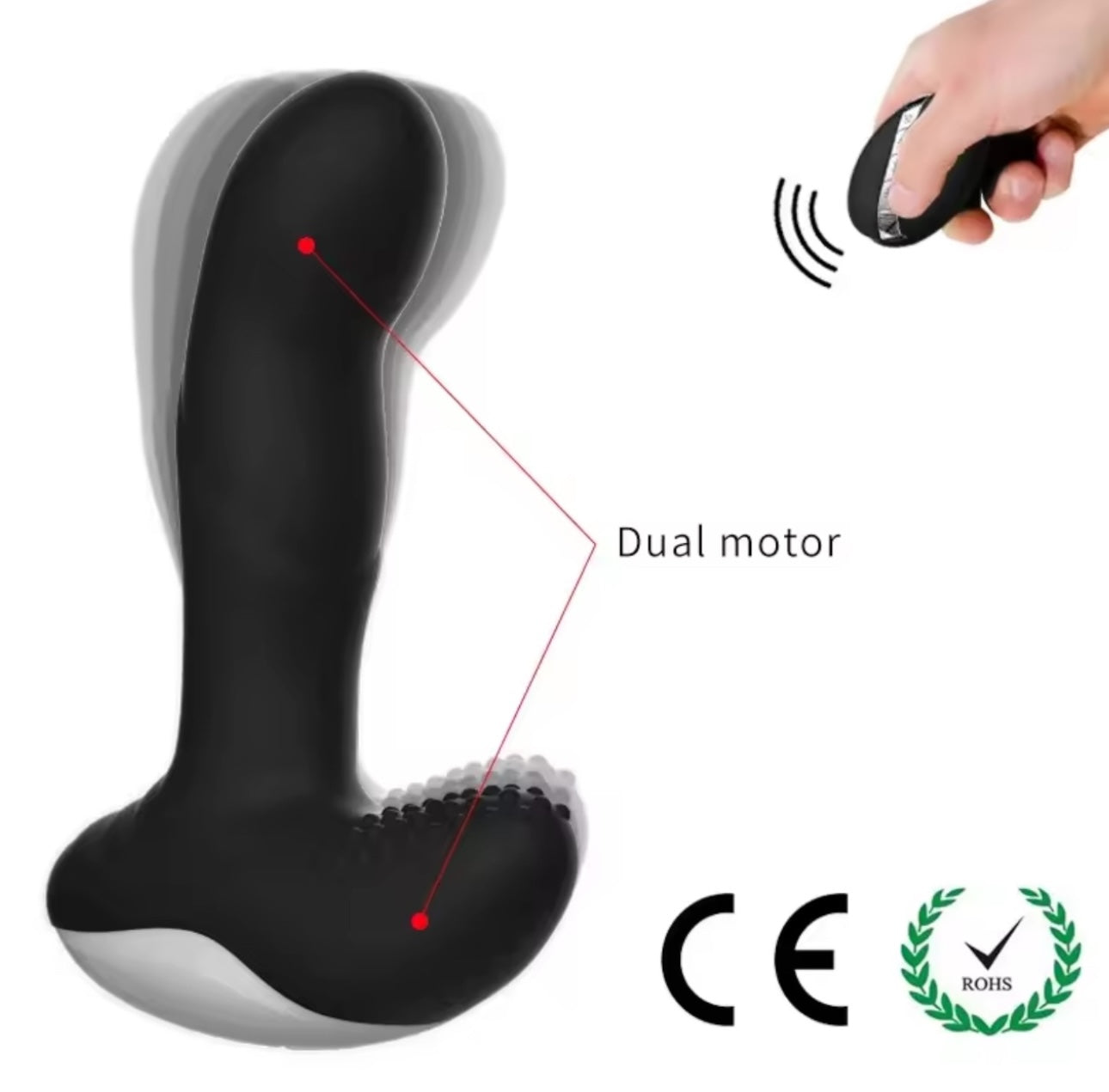 Luxury Play - LP06 - Prostate Stimulator - Silicone Usb Massager - 7 Function - Pulsator - Heating - Black