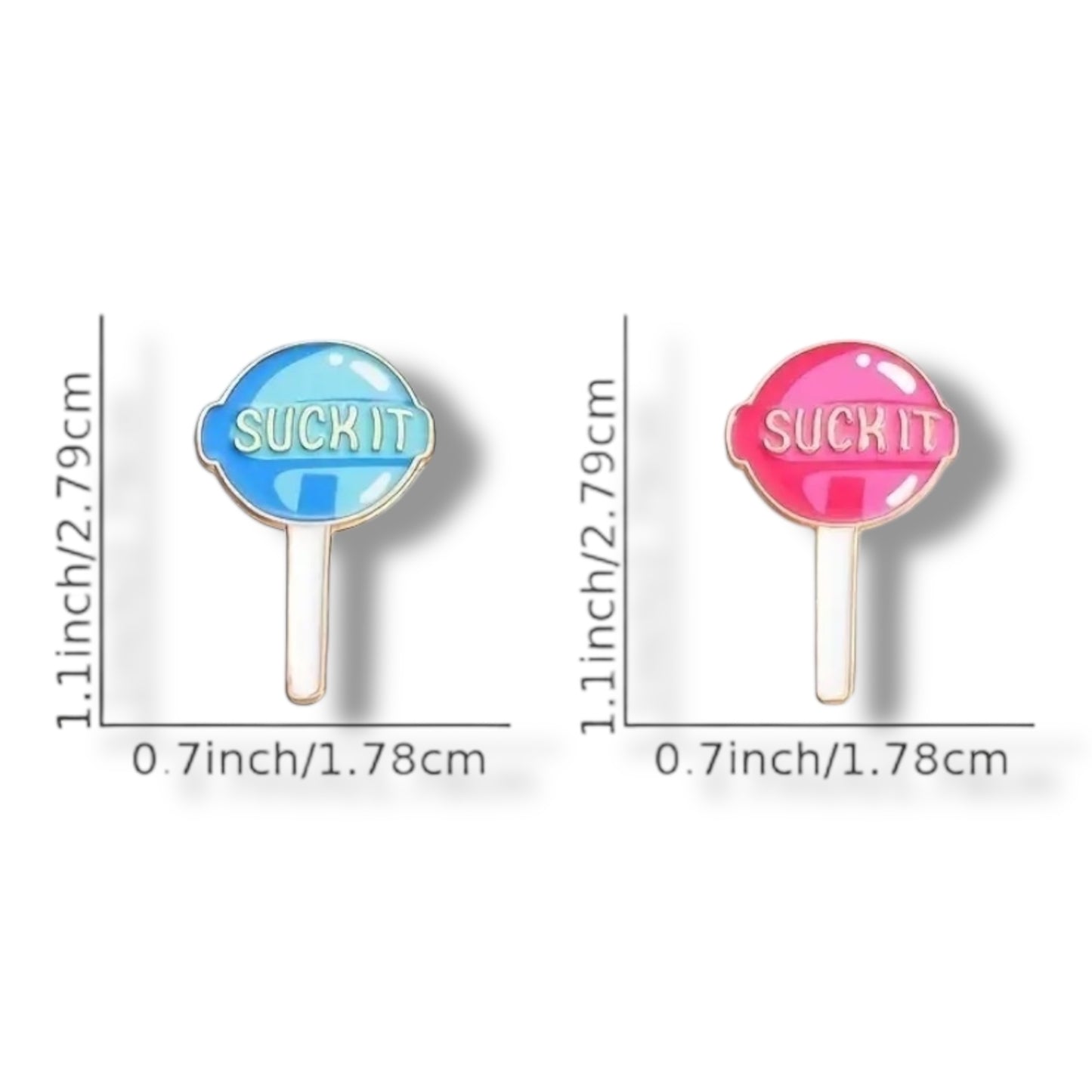 Kinky Pleasure - KPB081 - Metal Pin - Suck It Lolly Blue & Pink