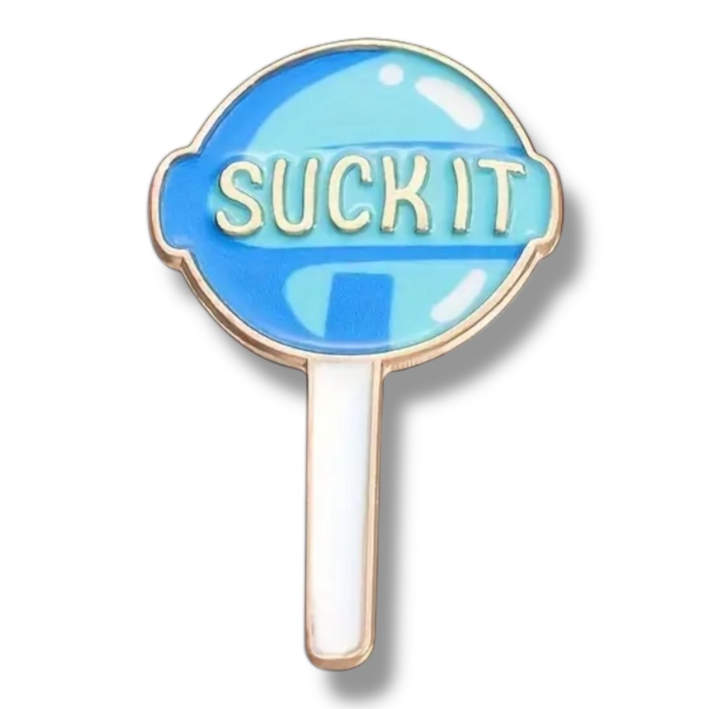 Kinky Pleasure - KPB081 - Metal Pin - Suck It Lolly Blue & Pink