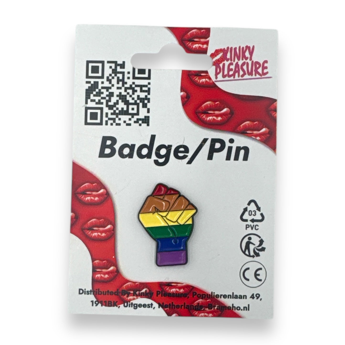Kinky Pleasure - KPB044 - Badge / Pin - Power Hand - 3,05x2,03cm / 1,2'x0,8 inch
