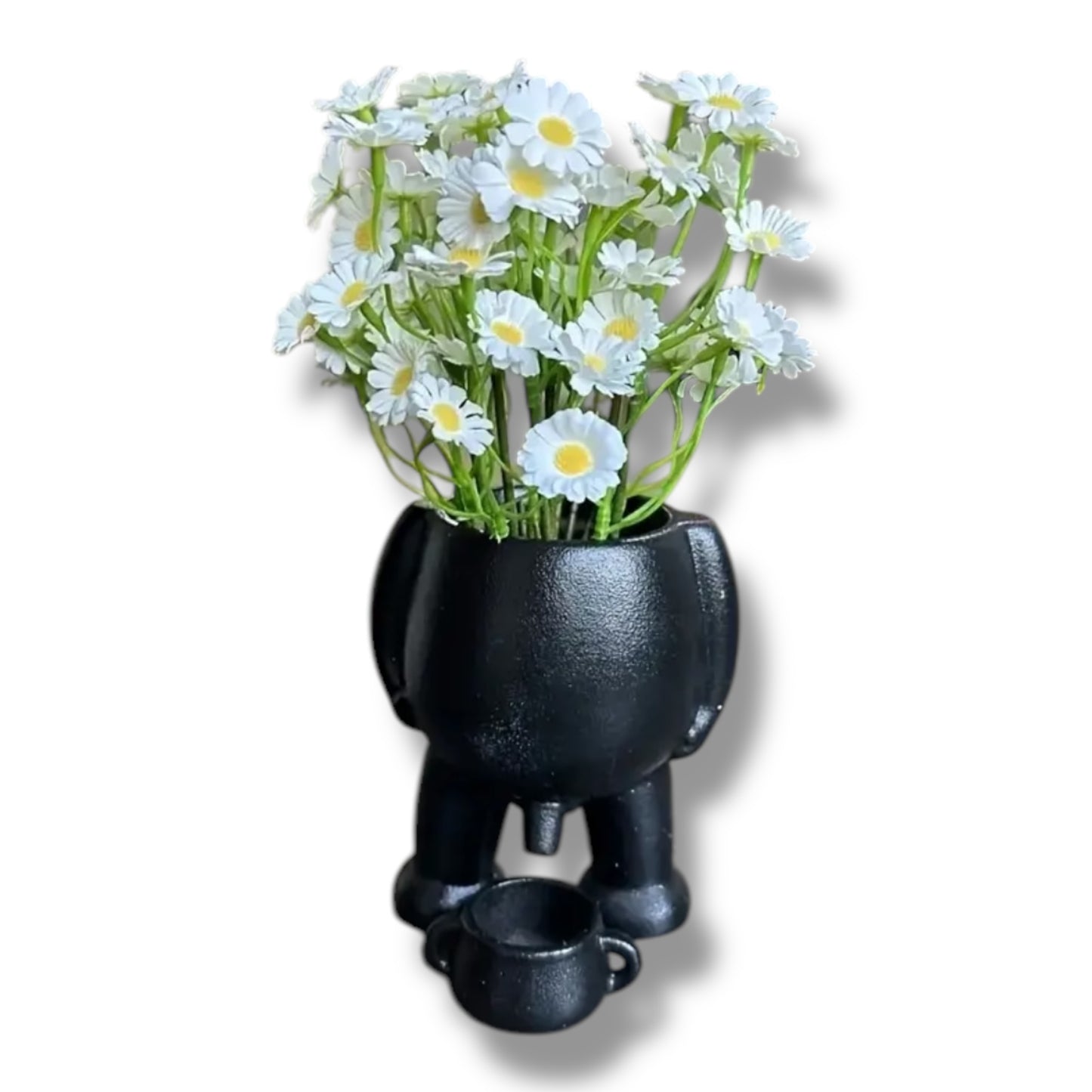 Kinky Pleasure - T184 - Flower Pot – White and Black – 14 x 10.5 cm