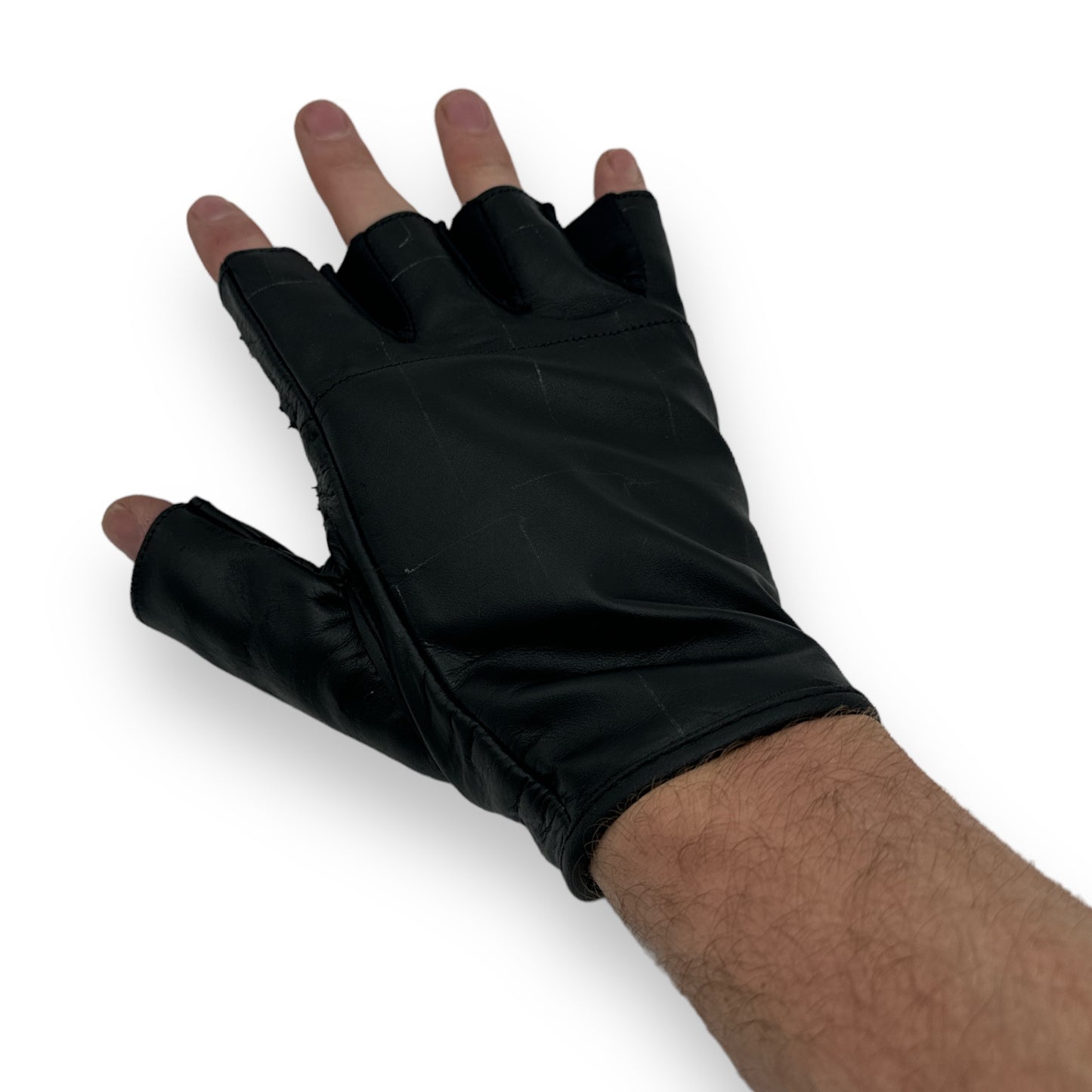 Kinky Pleasure - G027 - Real Leather - Hand Gloves Short With Spikes - BDSM