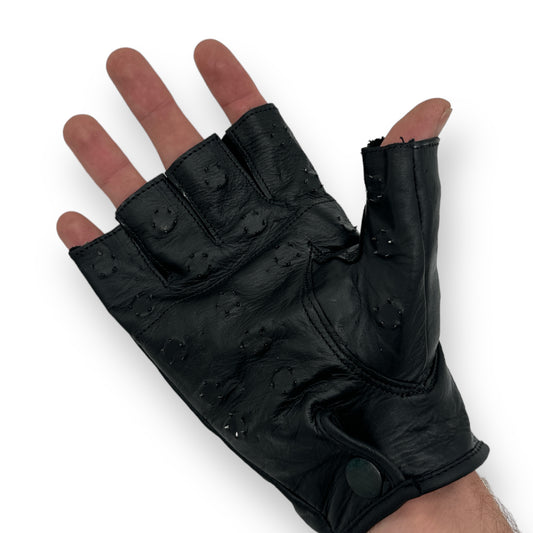 Kinky Pleasure - G027 - Real Leather - Hand Gloves Short With Spikes - BDSM