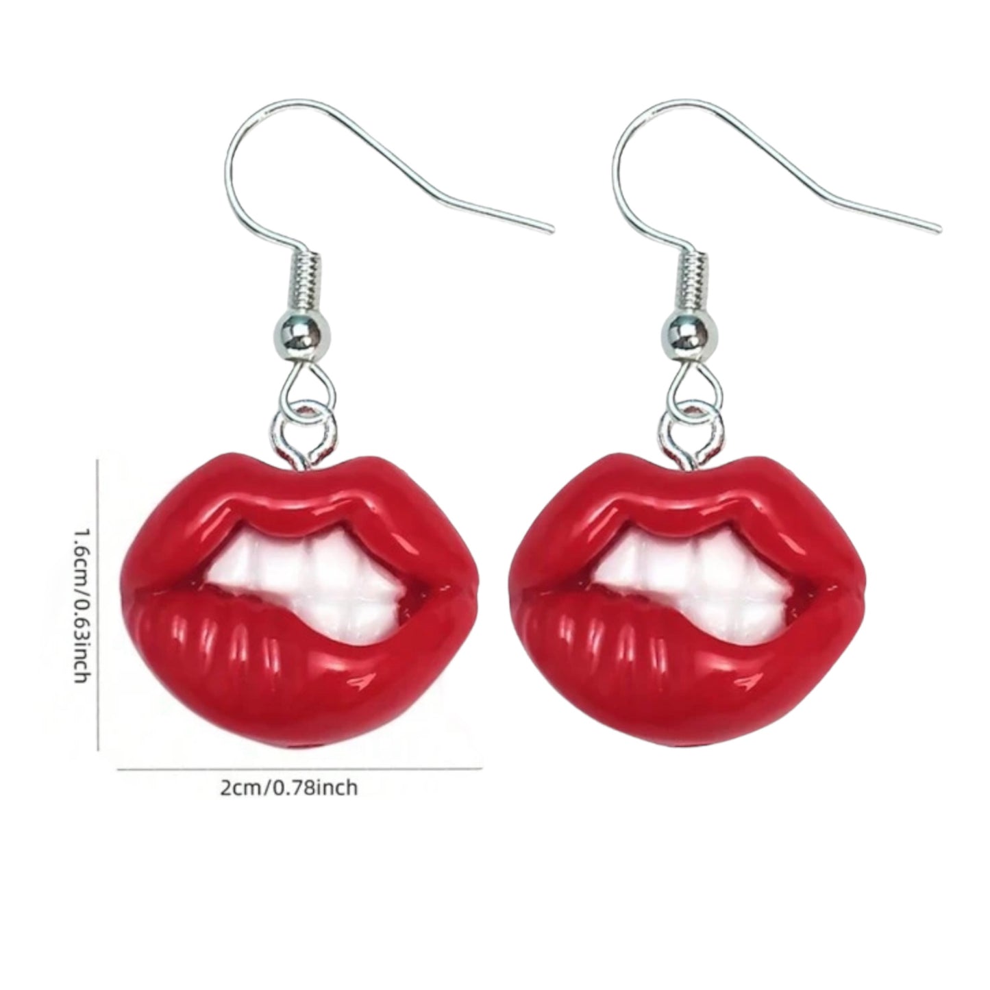 Kinky Pleasure - S033 - Earrings - Sexy Lips In Black & Red