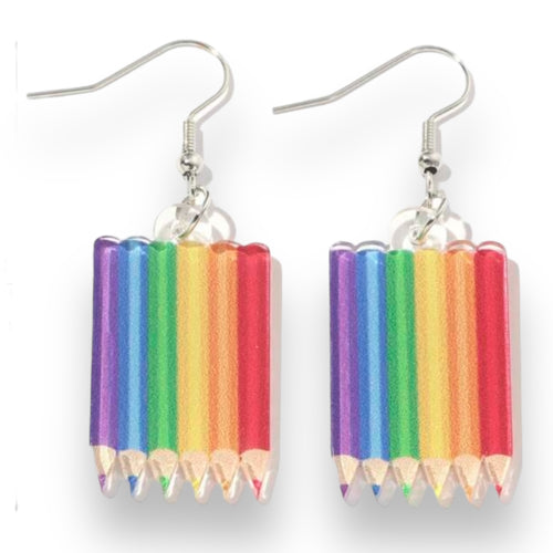 Kinky Pleasure - S041 - Earrings - Rainbow Pencils