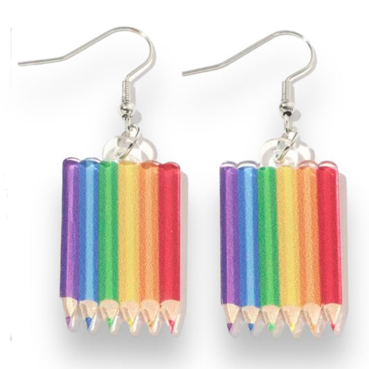 Kinky Pleasure - S041 - Earrings - Rainbow Pensils