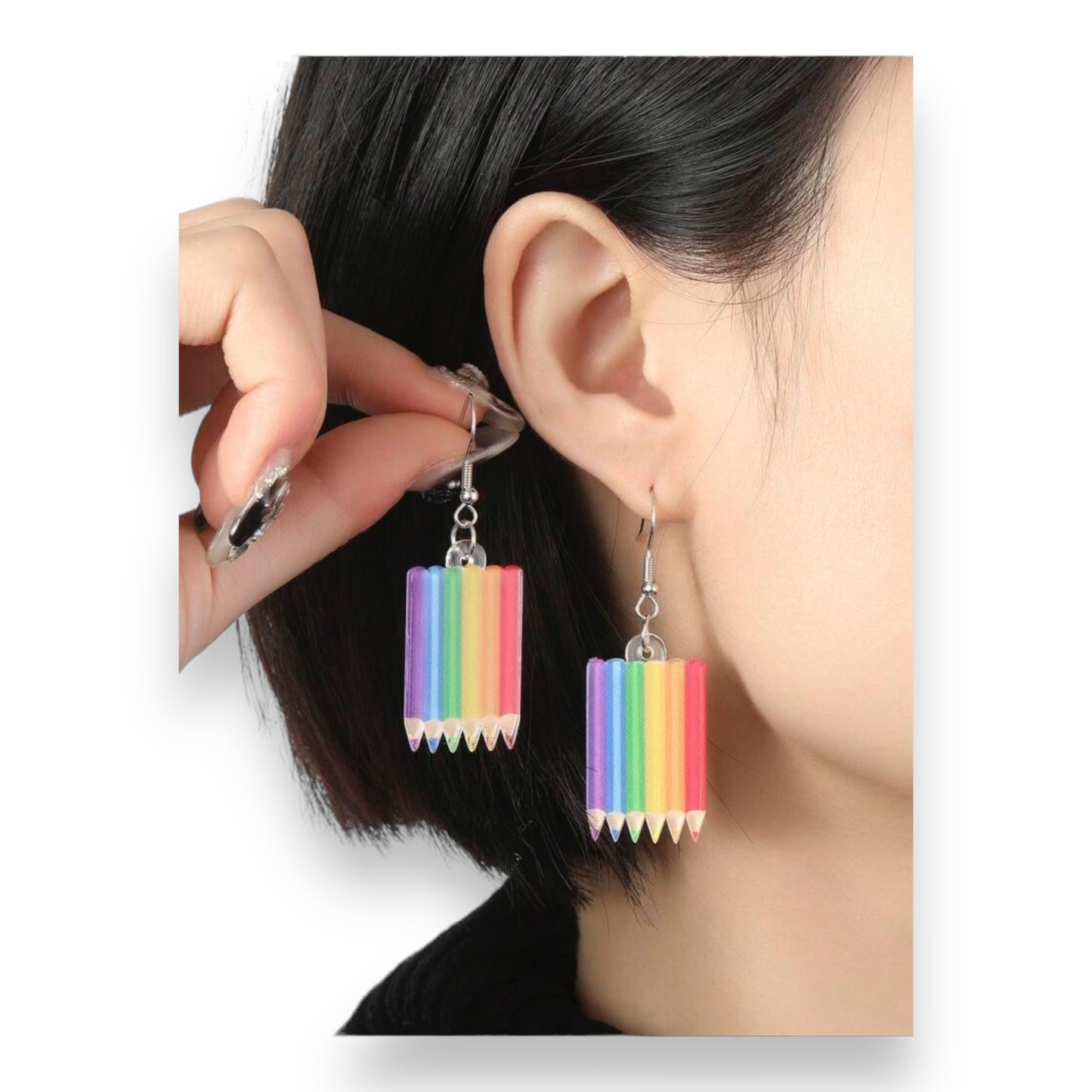 Kinky Pleasure - S041 - Earrings - Rainbow Pensils