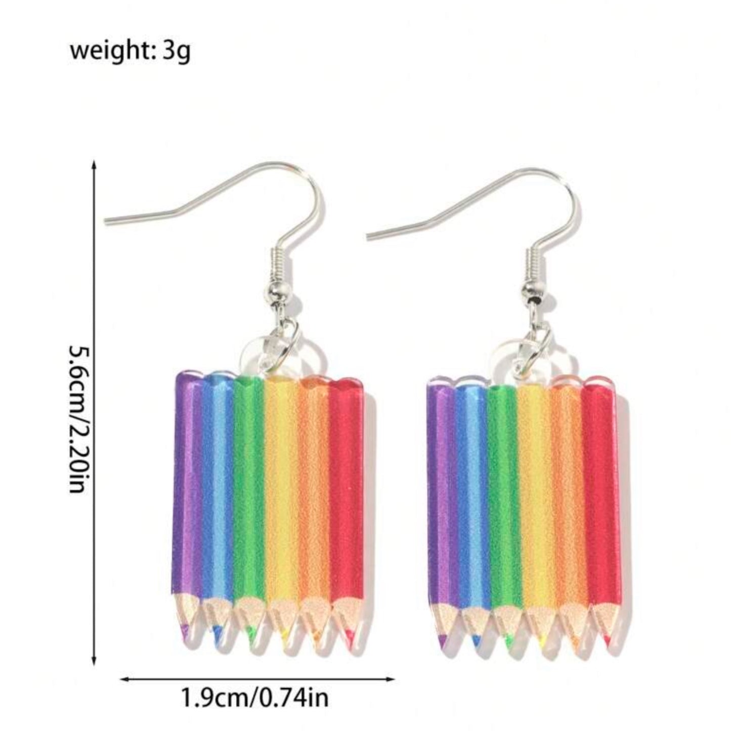 Kinky Pleasure - S041 - Earrings - Rainbow Pensils