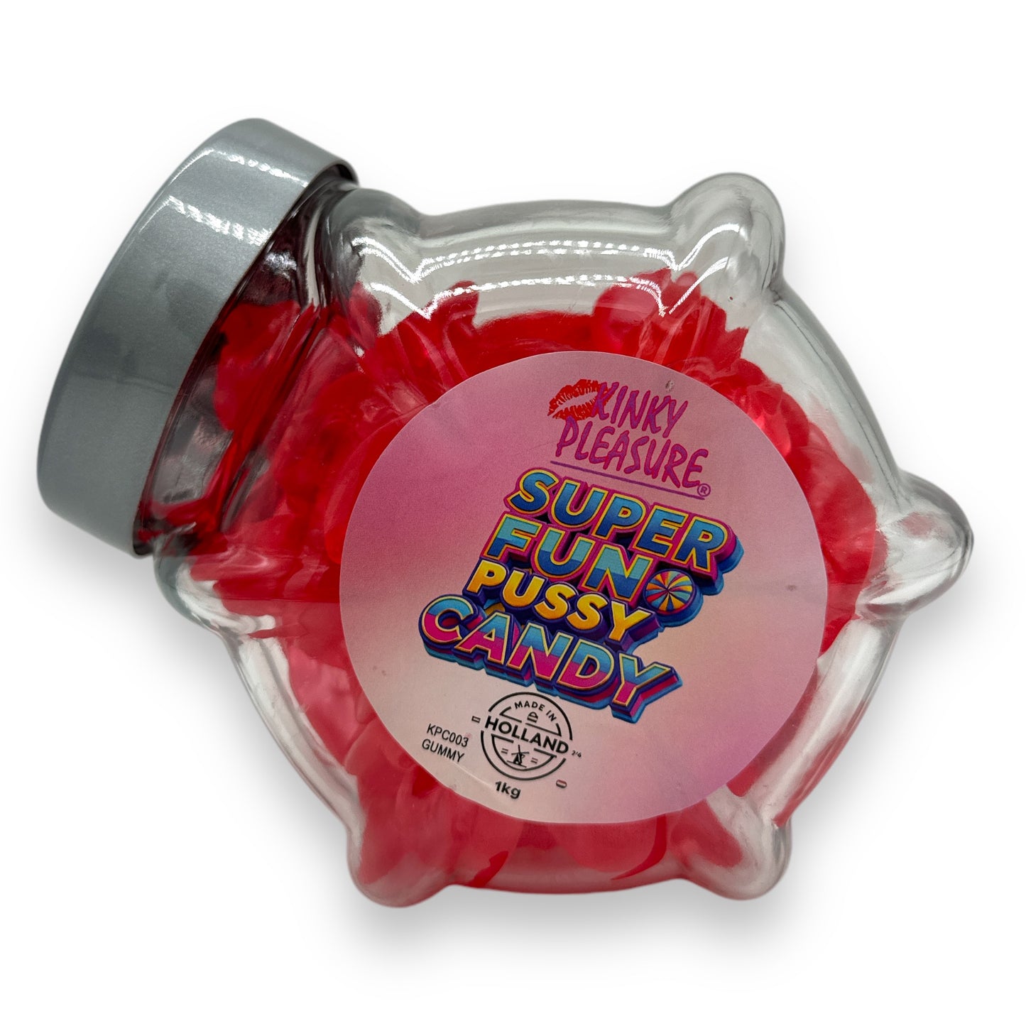 Kinky Pleasure - KPC003 - Super Fun Pussy Candy In Glass Display Jar - Gummy's - 1KG