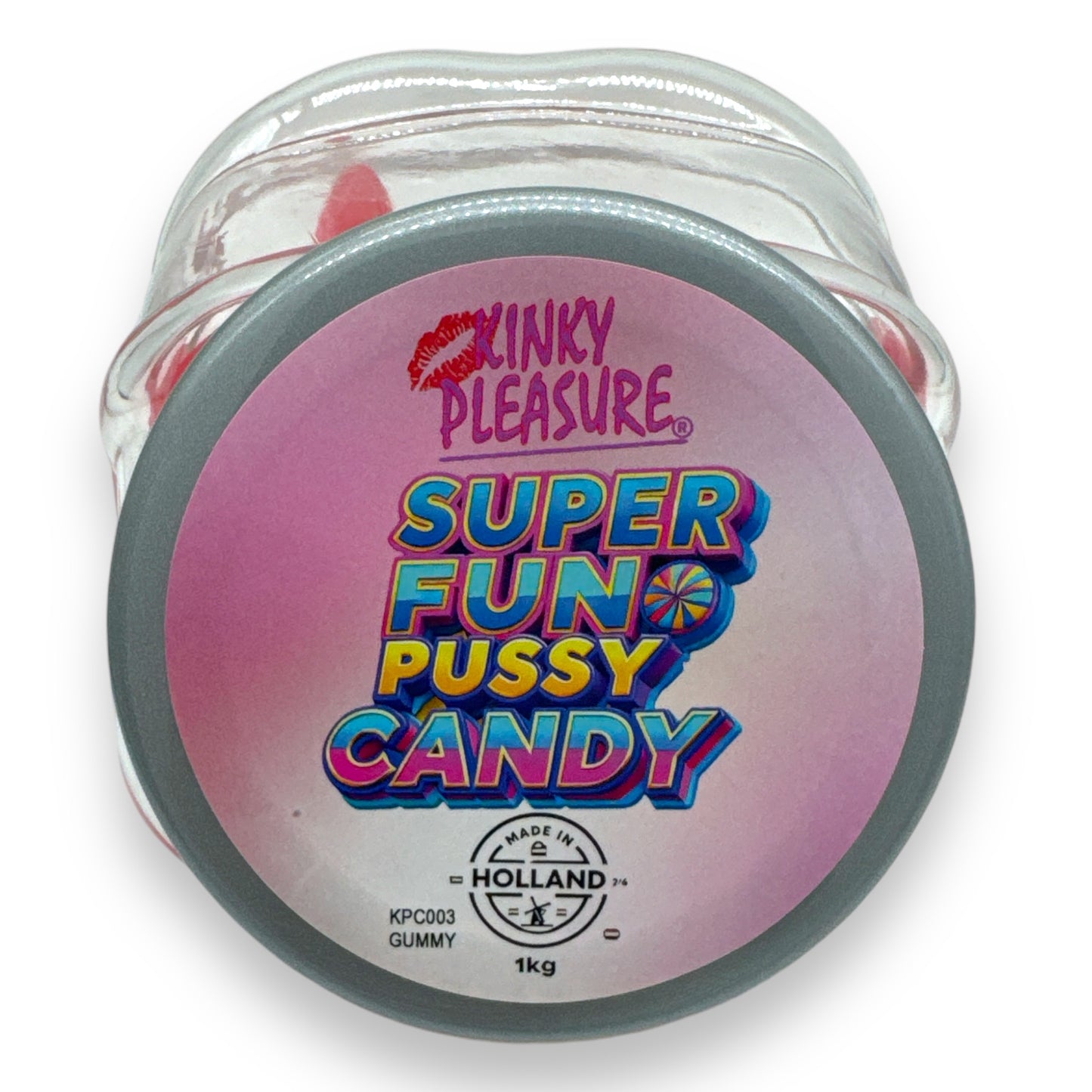 Kinky Pleasure - KPC003 - Super Fun Pussy Candy In Glass Display Jar - Gummy's - 1KG