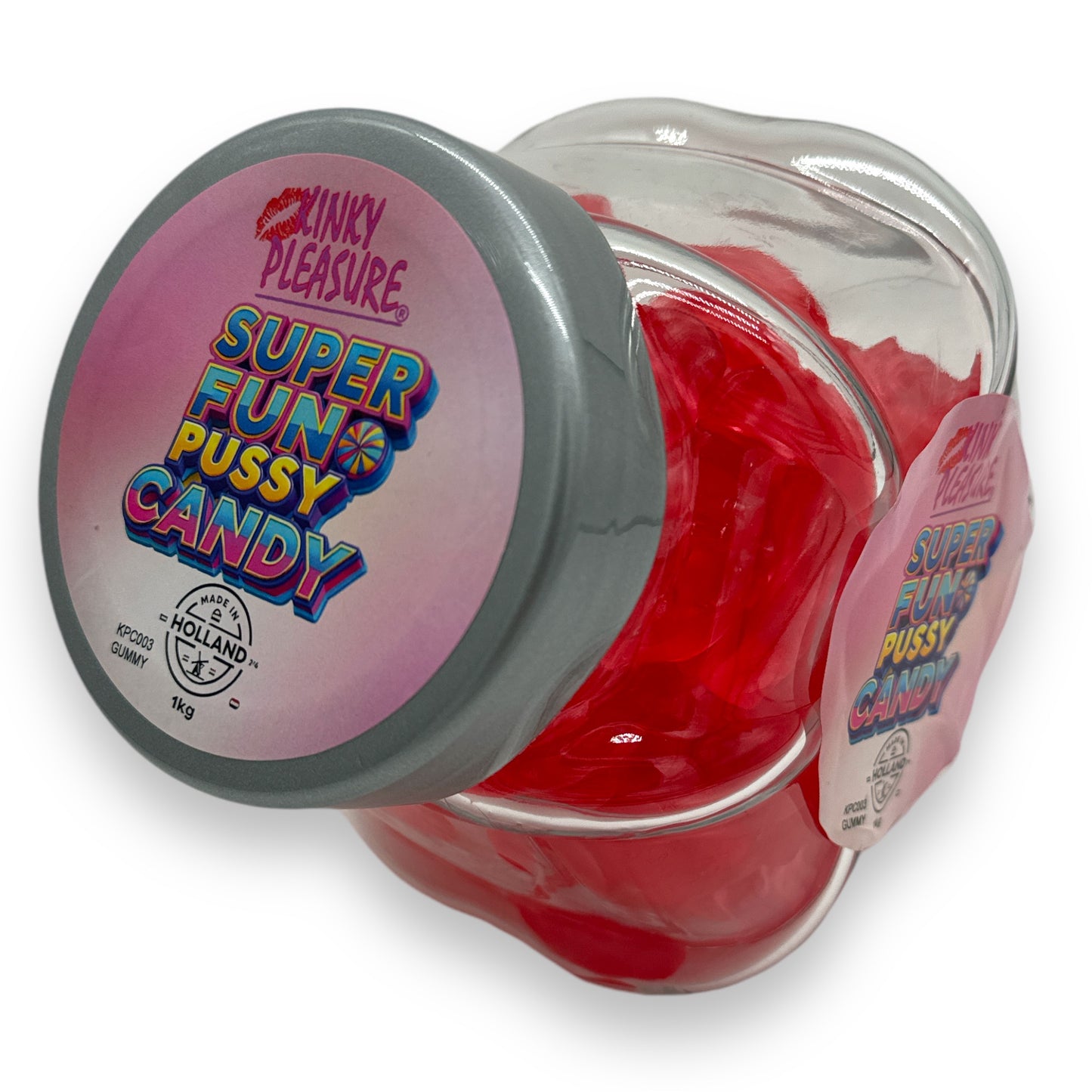 Kinky Pleasure - KPC003 - Super Fun Pussy Candy In Glass Display Jar - Gummy's - 1KG