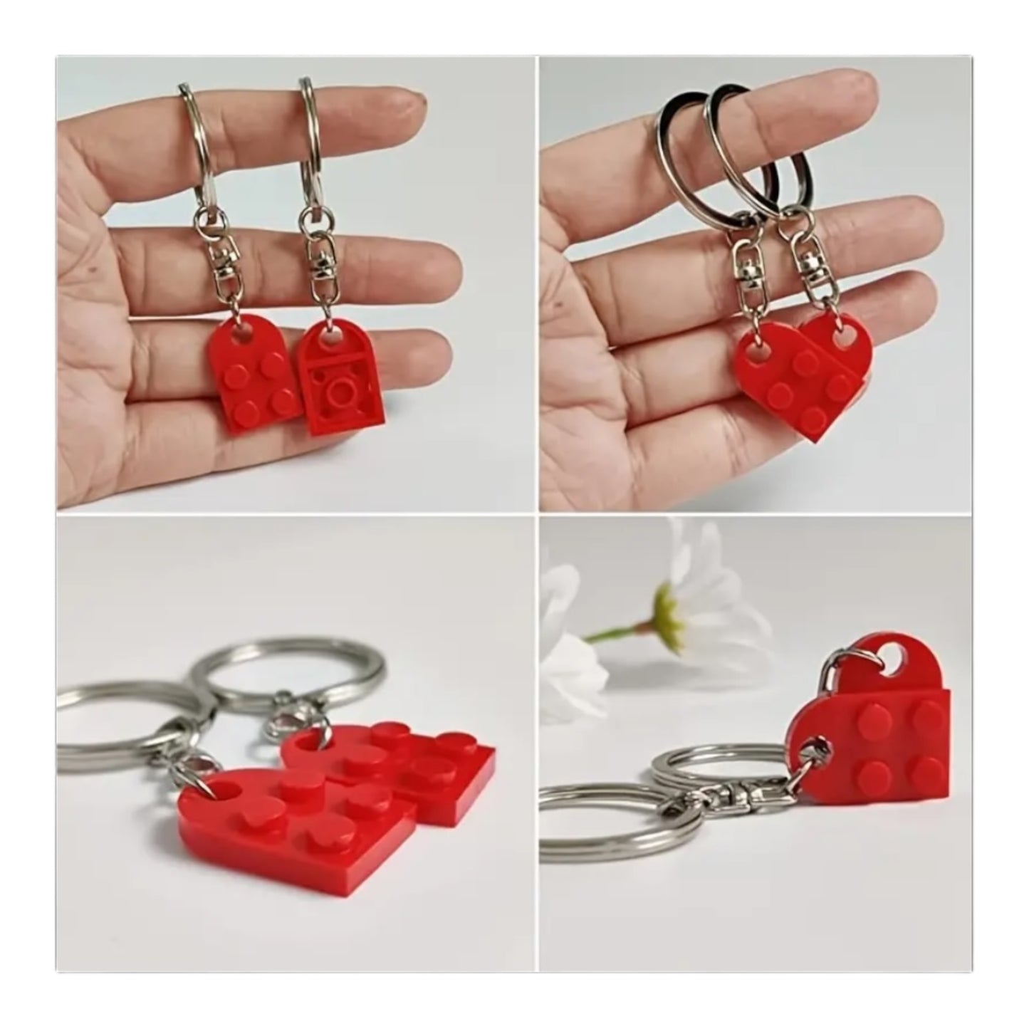 Kinky Pleasure - KPK061 - Keychain - Heart From Blocks - 1 Pair