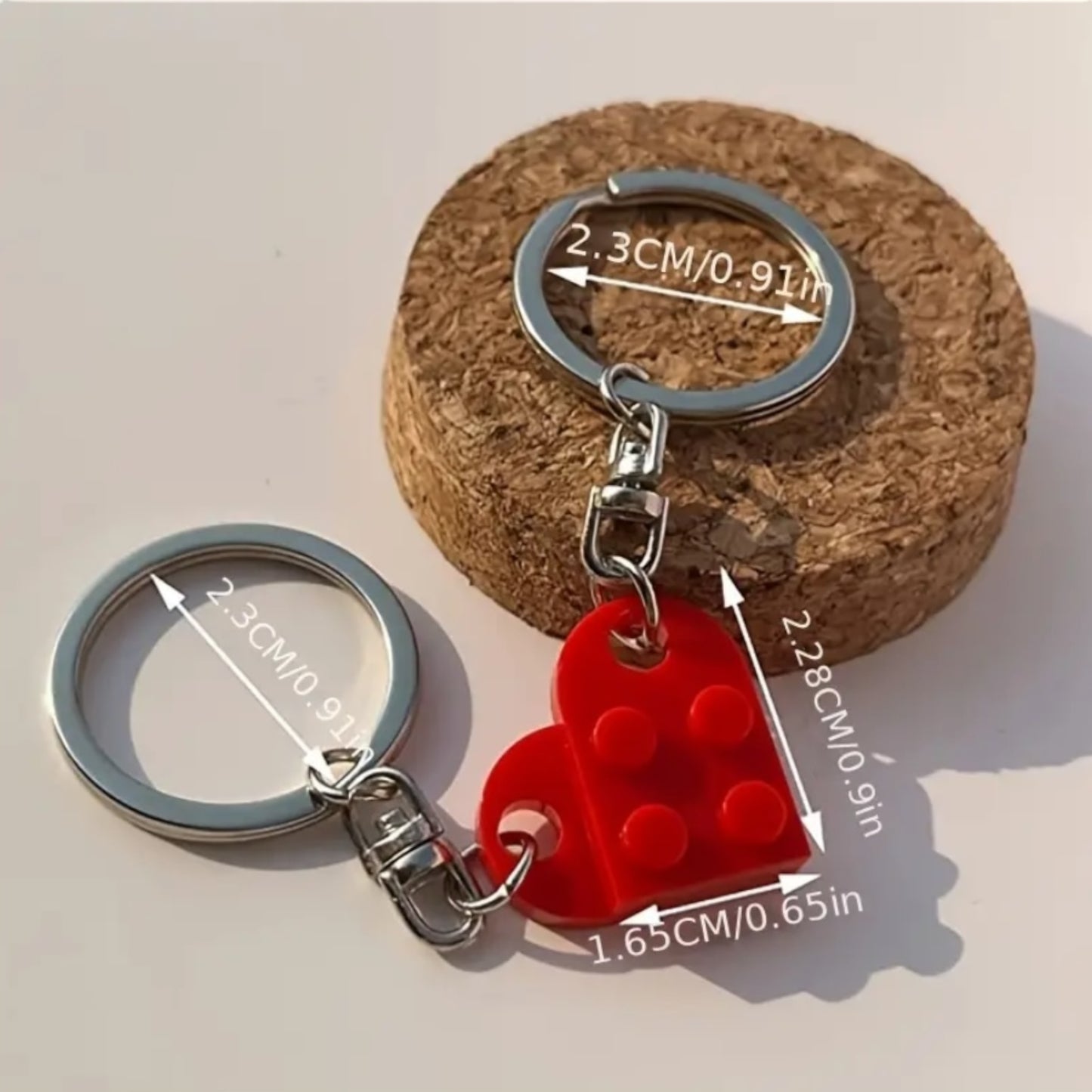 Kinky Pleasure - KPK061 - Keychain - Heart From Blocks - 1 Pair