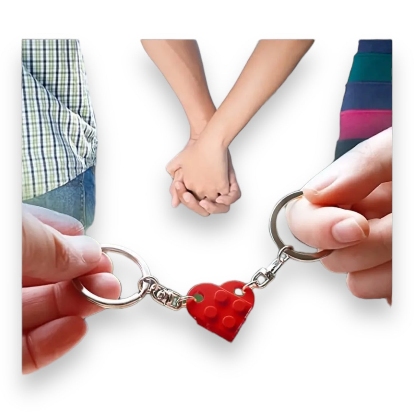 Kinky Pleasure - KPK061 - Keychain - Heart From Blocks - 1 Pair
