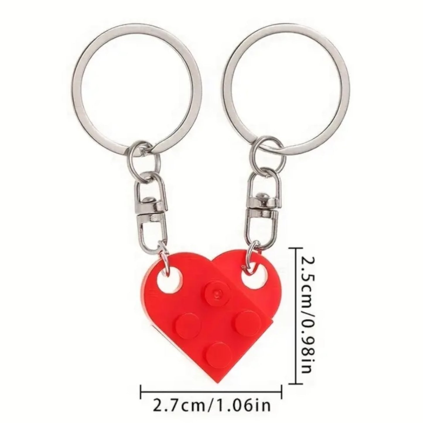 Kinky Pleasure - KPK061 - Keychain - Heart From Blocks - 1 Pair