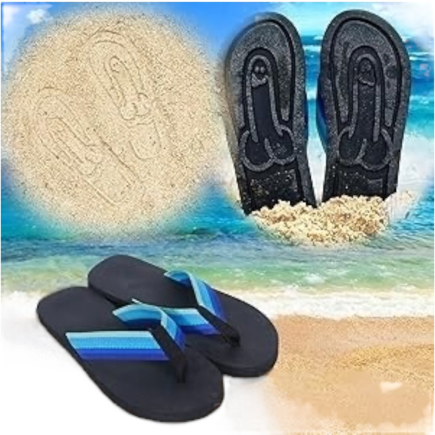 Kinky Pleasure - T235 - Penis Flip Flops - All Sizes