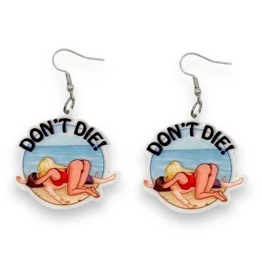 Kinky Pleasure - T104 - Earrings - Please Don't Die