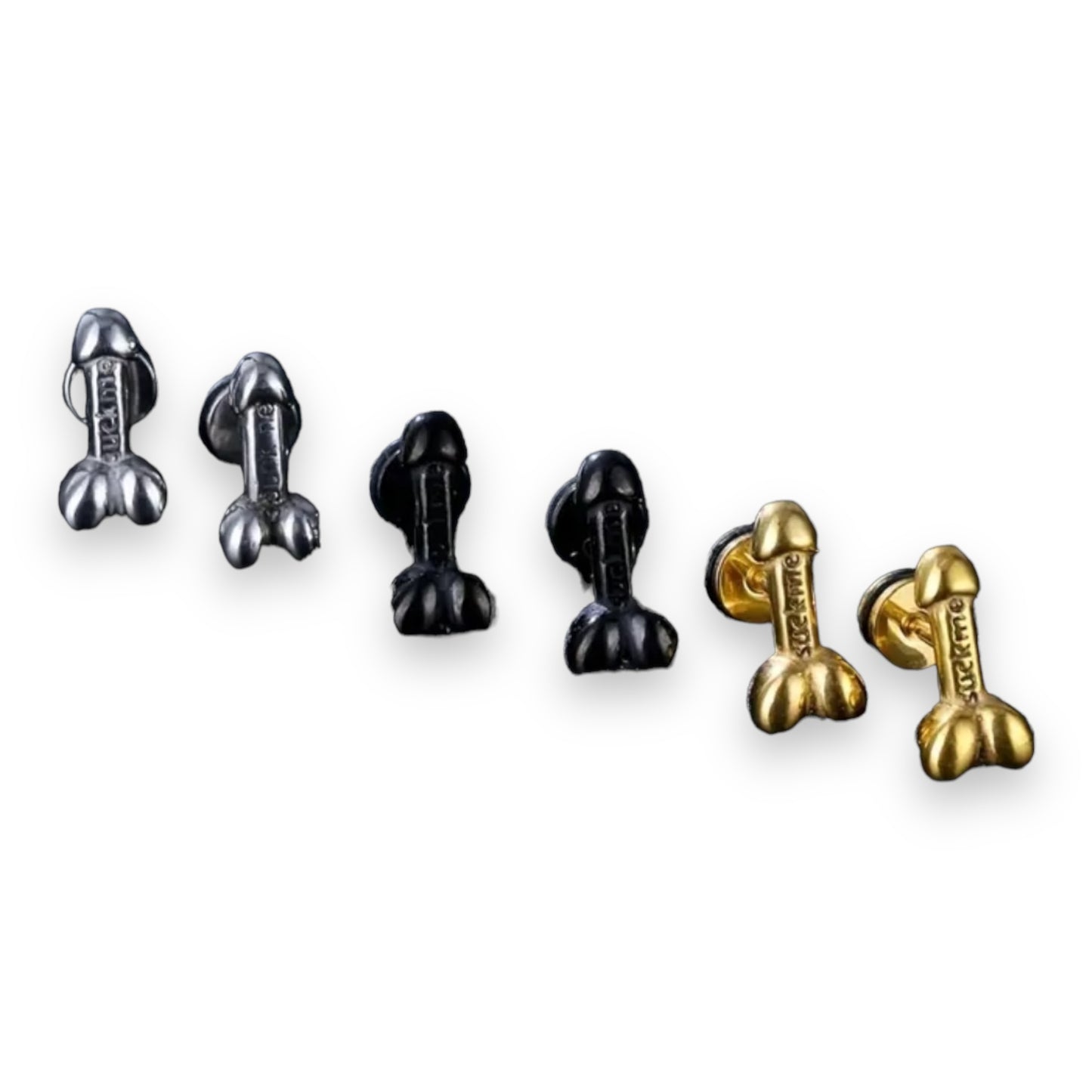Kinky Pleasure - T109 - Earrings - Penis Suck Me! Fuck Me! - 3 Colours