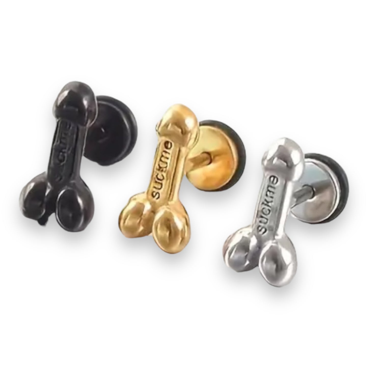 Kinky Pleasure - T109 - Earrings - Penis Suck Me! Fuck Me! - 3 Colours