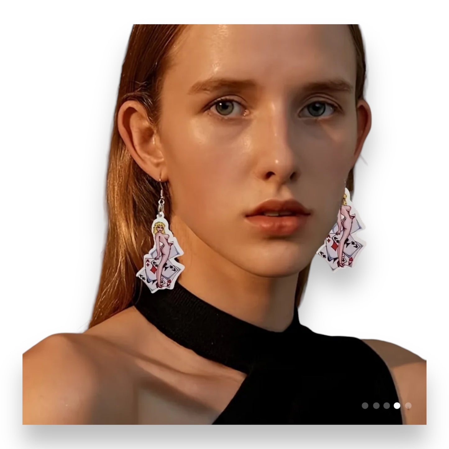 Kinky Pleasure - T106 - Earrings - Card Lady
