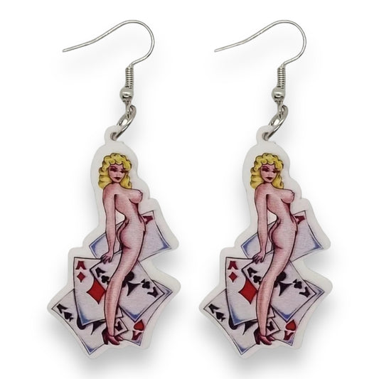 Kinky Pleasure - T106 - Earrings - Card Lady