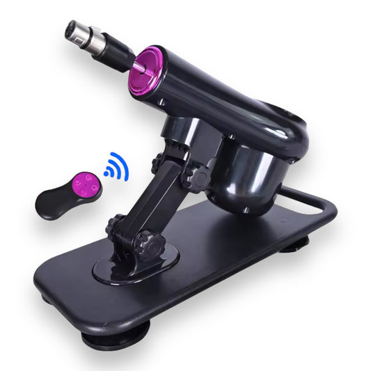 Kinky Pleasure - AX107 - Fuck Machine with Crystal Dildo Attachment - Remote Control - Includes 2 Attachments