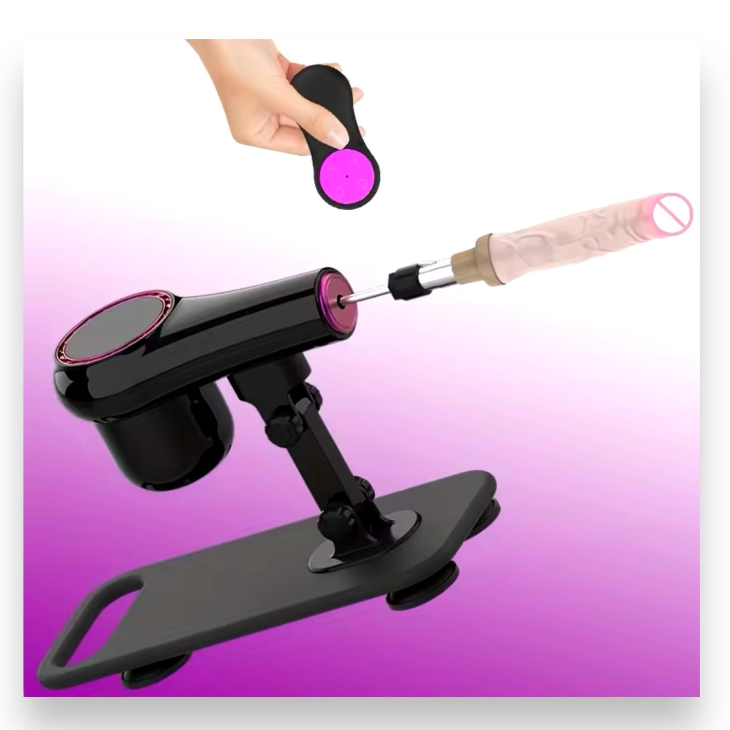 Kinky Pleasure - AX107 - Fuck Machine with Crystal Dildo Attachment - Remote Control - Includes 2 Attachments